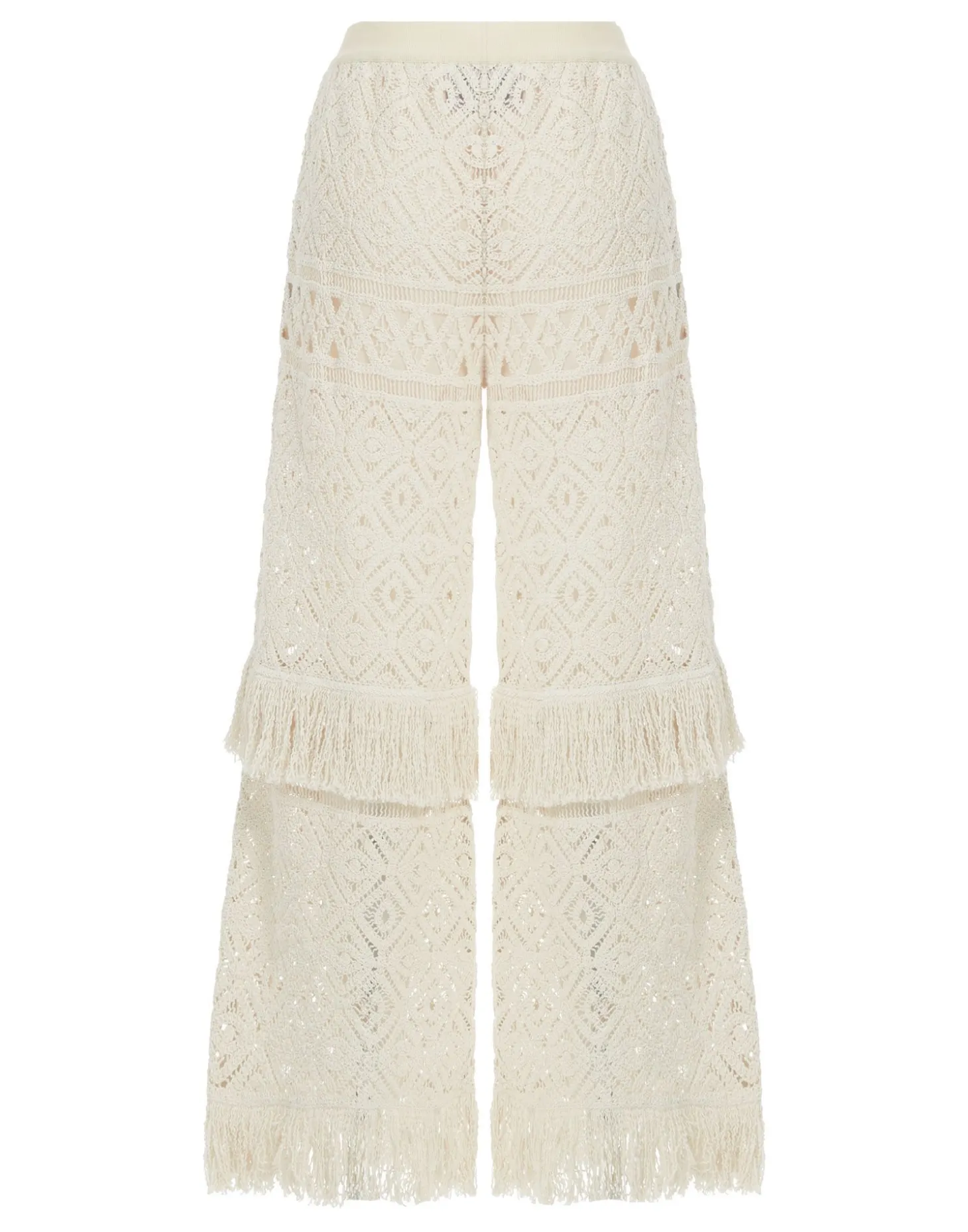 Lacey Palazzo PantsPlaza Cream in Macramé