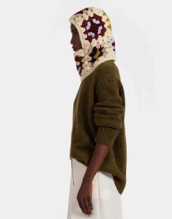 Lacey SnoodFlower Tile Ivory in Wool Crochet