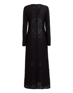 Lacey Swing DressSolid Black in Embroidered Cotton