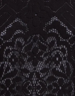 Lacey Swing DressSolid Black in Embroidered Cotton