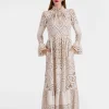 Lacey Visconti DressSolid White Smoke in Embroidered Cotton