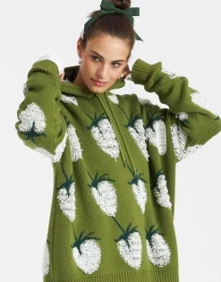 Lampone HoodieGreen in Jacquard