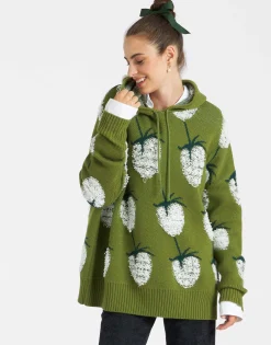 Lampone HoodieGreen in Jacquard