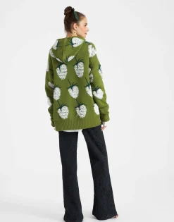 Lampone HoodieGreen in Jacquard