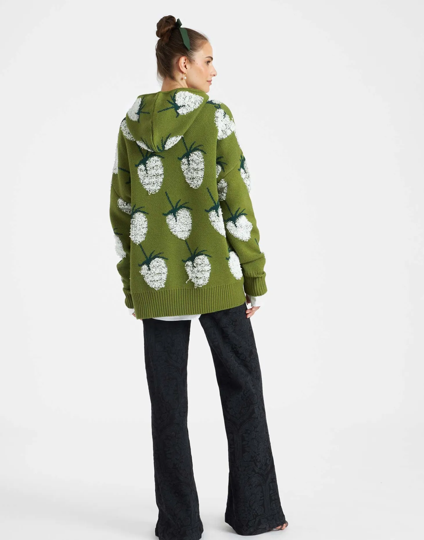 Lampone HoodieGreen in Jacquard