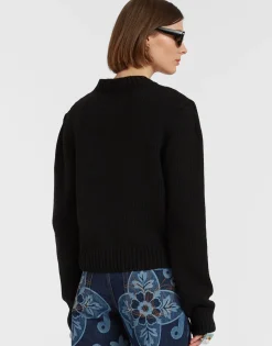 Lampone SweaterBlack in Wool Embroidered