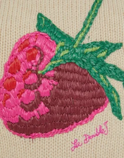 Lampone VestBeige in Wool Embroidered