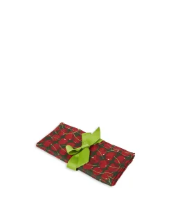 Large Napkins Set Of 2Cherries Verde in Linen