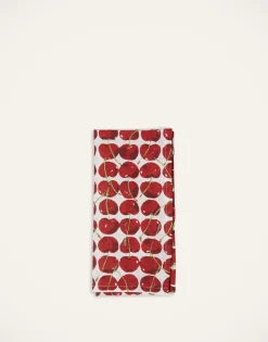 Large Napkins Set Of 2Cherries Avorio in Linen