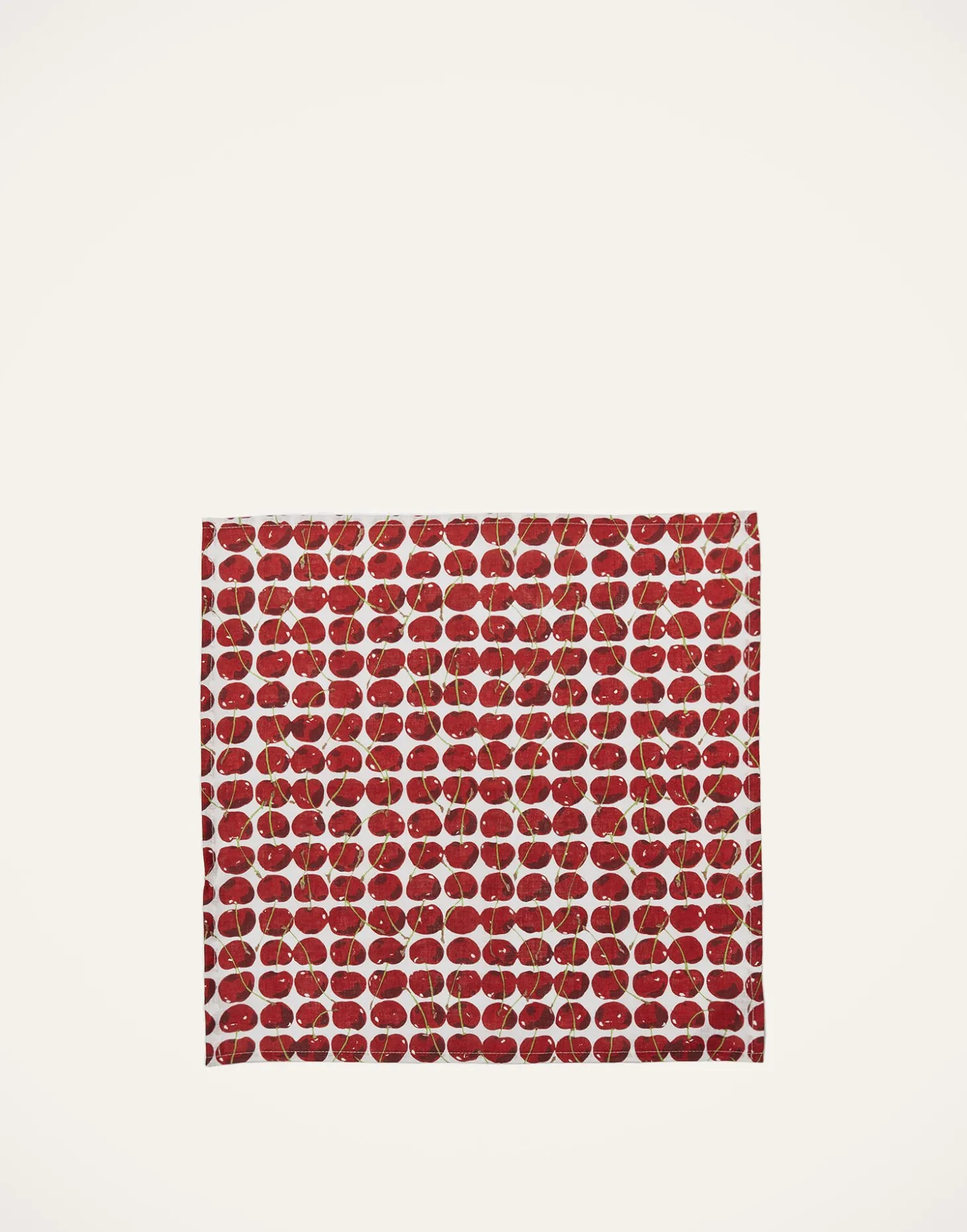 Large Napkins Set Of 2Cherries Avorio in Linen