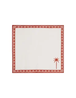 Large Napkins Set Of 2Date Palms Brick in Linen