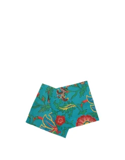 Large Napkins Set Of 2Dragon Flower Turchese in Linen