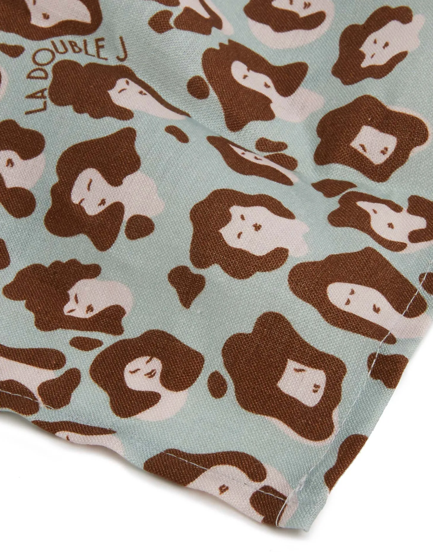 Large Napkins Set Of 2Lady Leopard Acqua in Linen