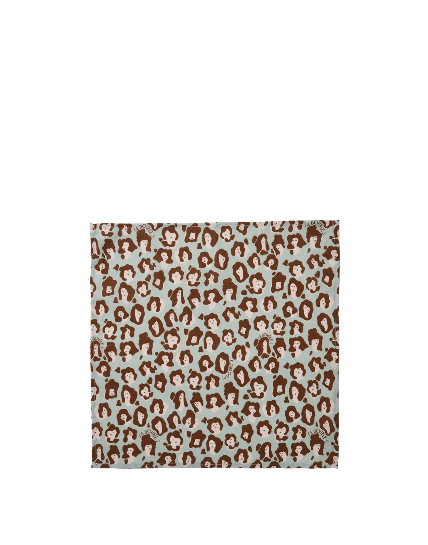 Large Napkins Set Of 2Lady Leopard Acqua in Linen