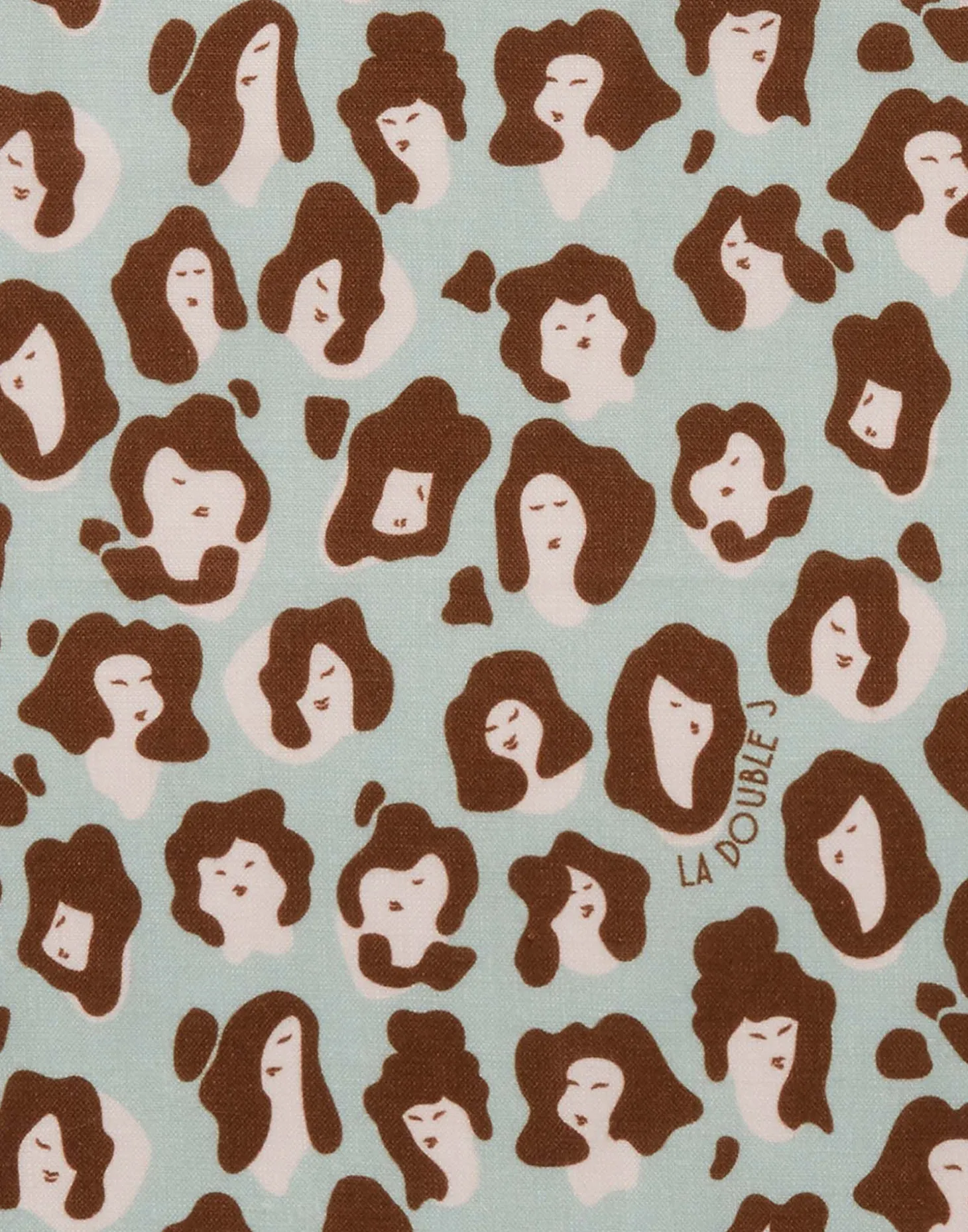 Large Napkins Set Of 2Lady Leopard Acqua in Linen