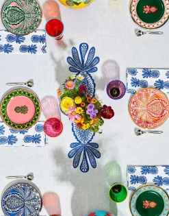 Large Napkins Set Of 2Pineapple Blu in Linen