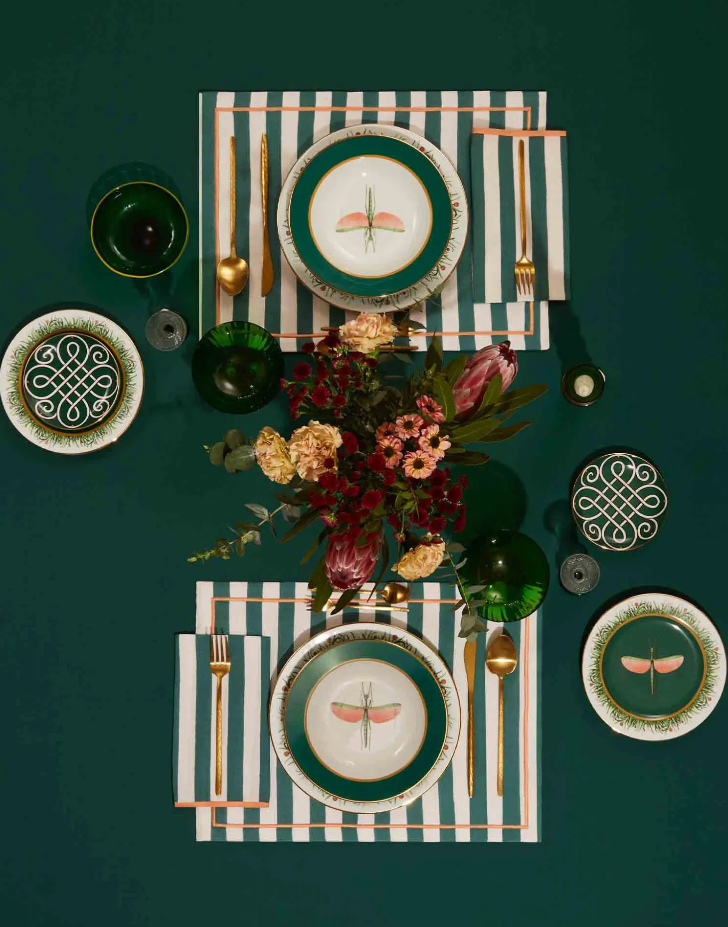 Large Napkins Set Of 2Riviera Green in Linen