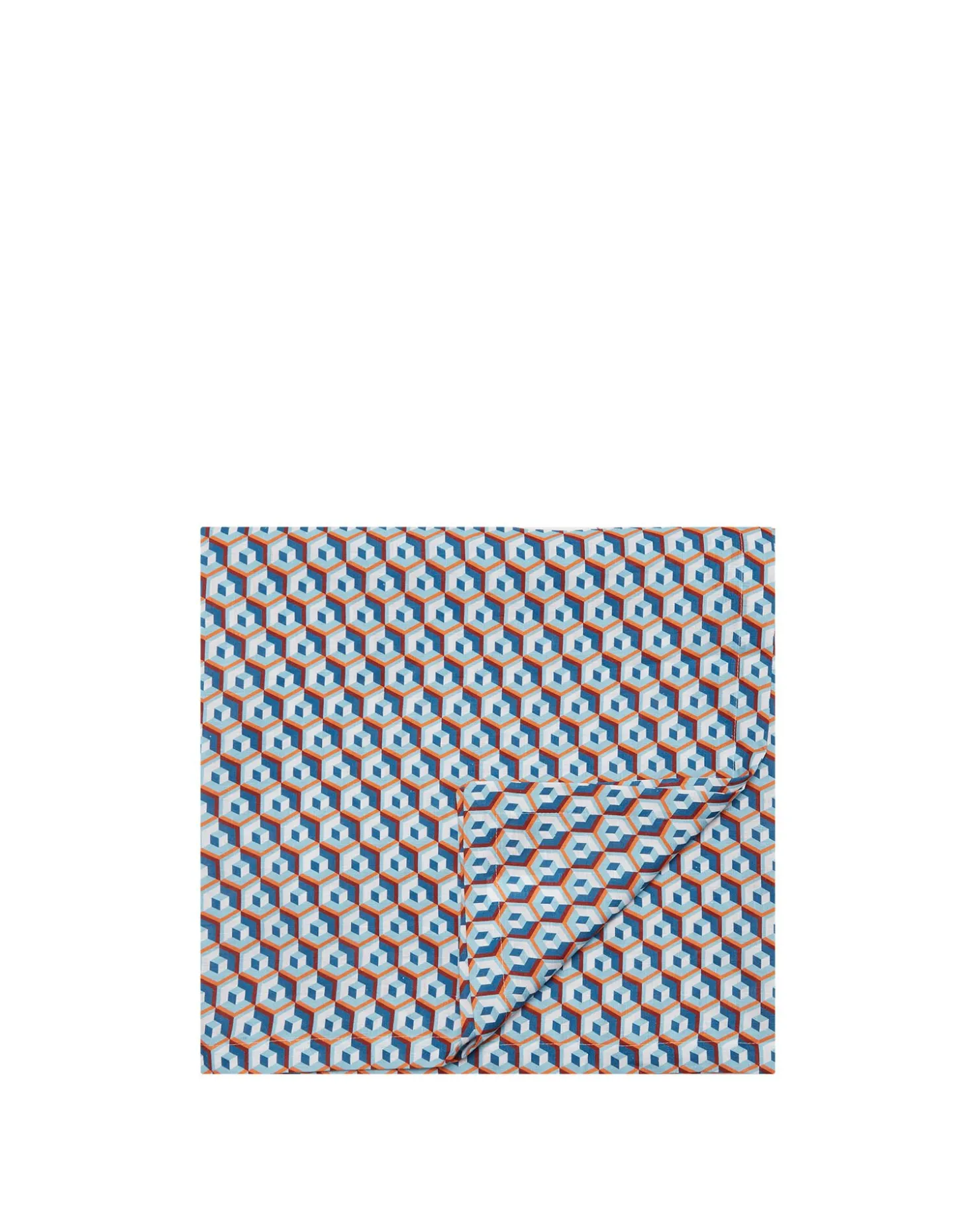 Large Tablecloth (180x350)Cubi Blu in Linen