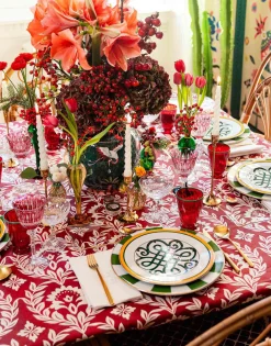 Large TableclothGarland Bordeaux in Linen