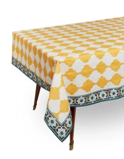 Large TableclothPlaza Yellow in Linen