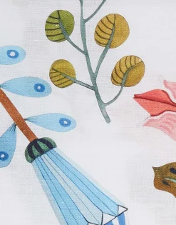 Large TableclothWhite Turning Tulips in Linen