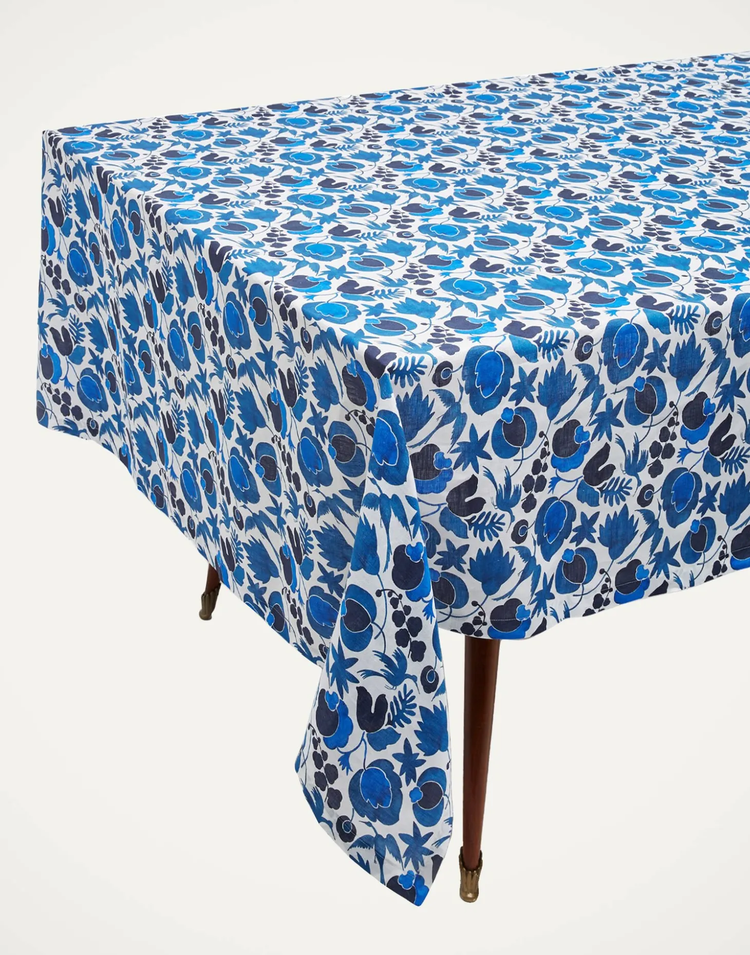 Large TableclothWildbird Blu in Linen