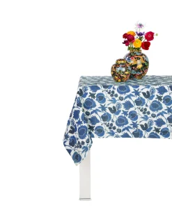 Large TableclothWildbird Blu in Linen