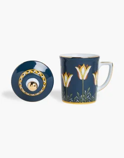 Lidded MugTyrrhenia Tulyps in Porcelain