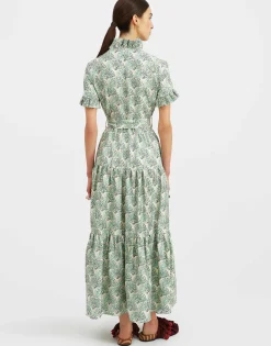 Long And Sassy DressFans Mint in Silk Twill