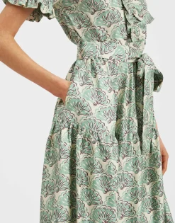 Long And Sassy DressFans Mint in Silk Twill