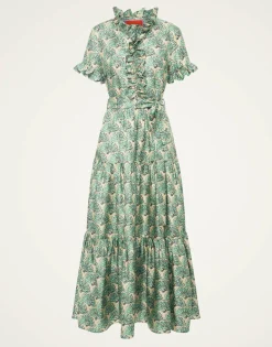 Long And Sassy DressFans Mint in Silk Twill