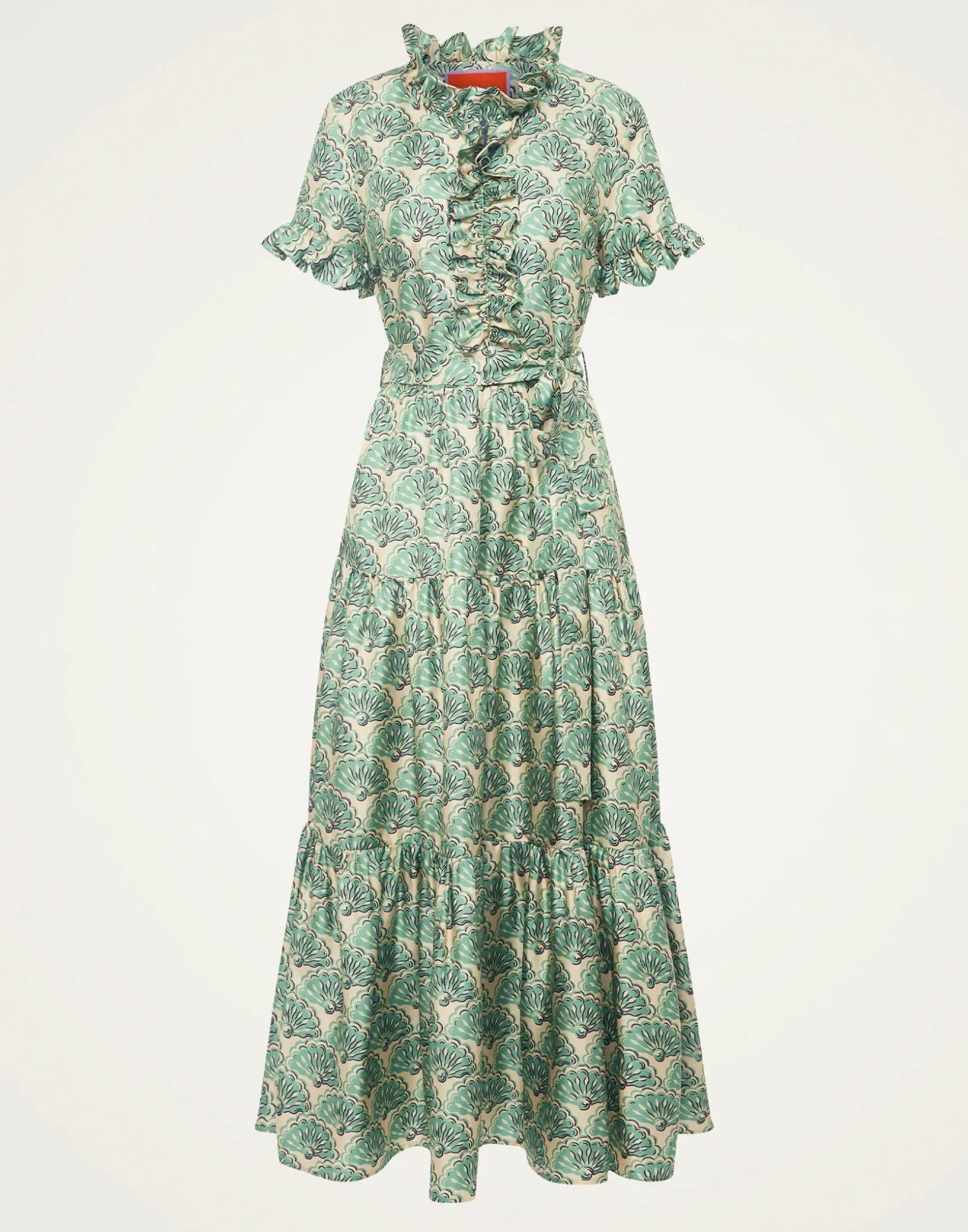 Long And Sassy DressFans Mint in Silk Twill