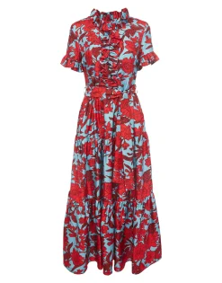 Long and Sassy DressLilium Turchese in Silk Twill