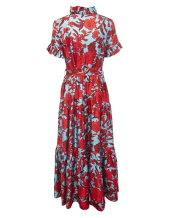 Long and Sassy DressLilium Turchese in Silk Twill