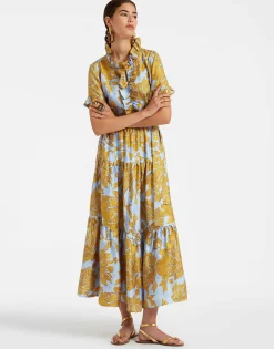 Long And Sassy DressTangle Light Blue in Silk Twill