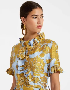 Long And Sassy DressTangle Light Blue in Silk Twill