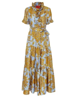 Long And Sassy DressTangle Light Blue in Silk Twill