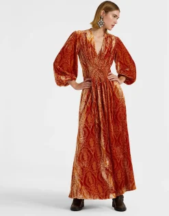 Long Camerino DressBanquet Orange in Devoré