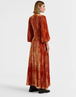 Long Camerino DressBanquet Orange in Devor&eacute;