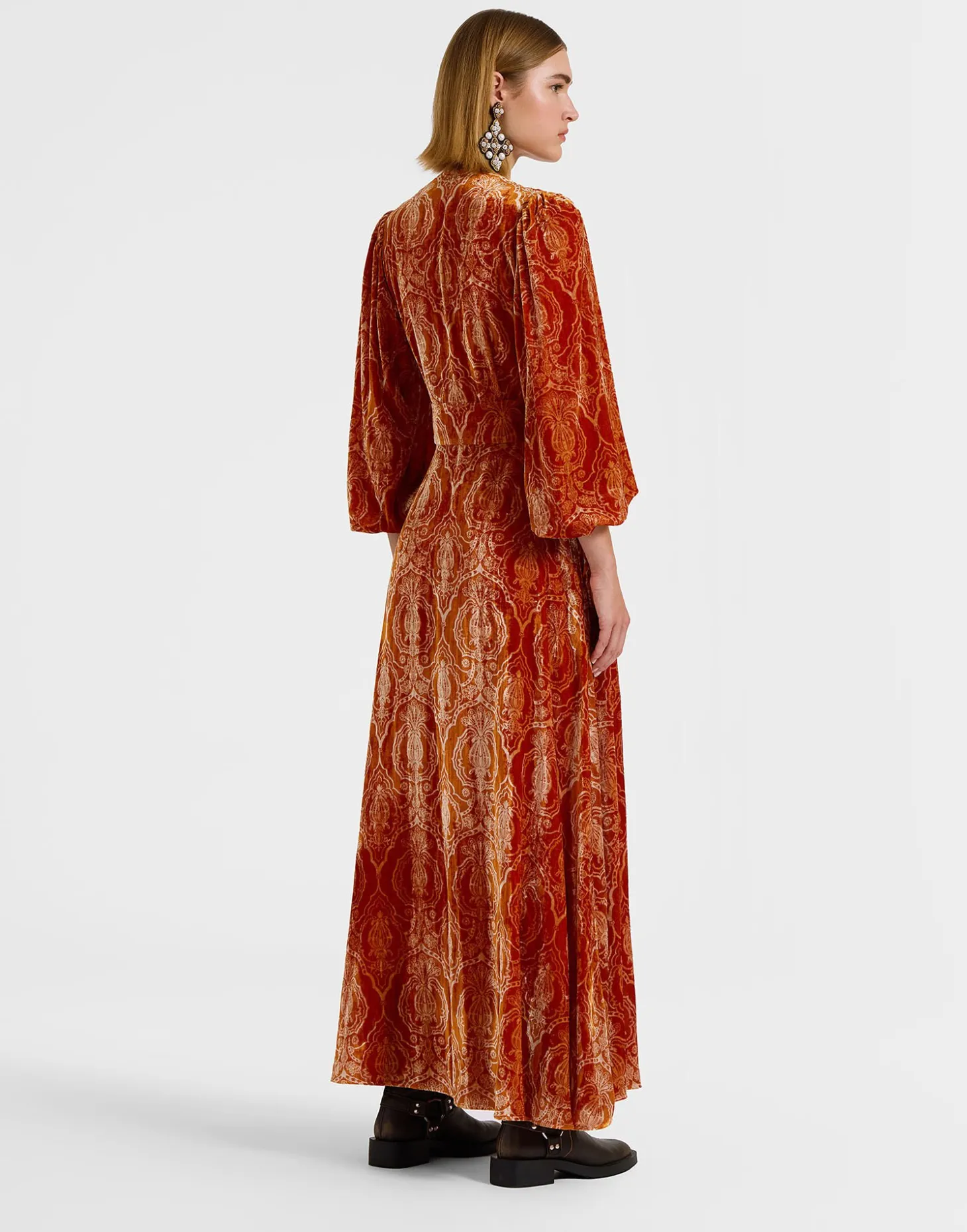 Long Camerino DressBanquet Orange in Devoré