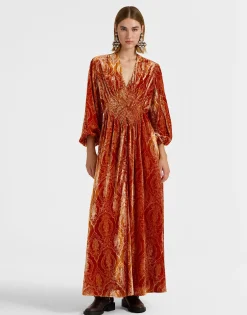 Long Camerino DressBanquet Orange in Devoré