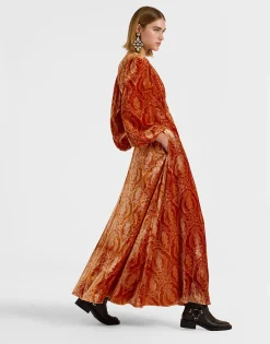 Long Camerino DressBanquet Orange in Devoré