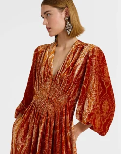 Long Camerino DressBanquet Orange in Devoré