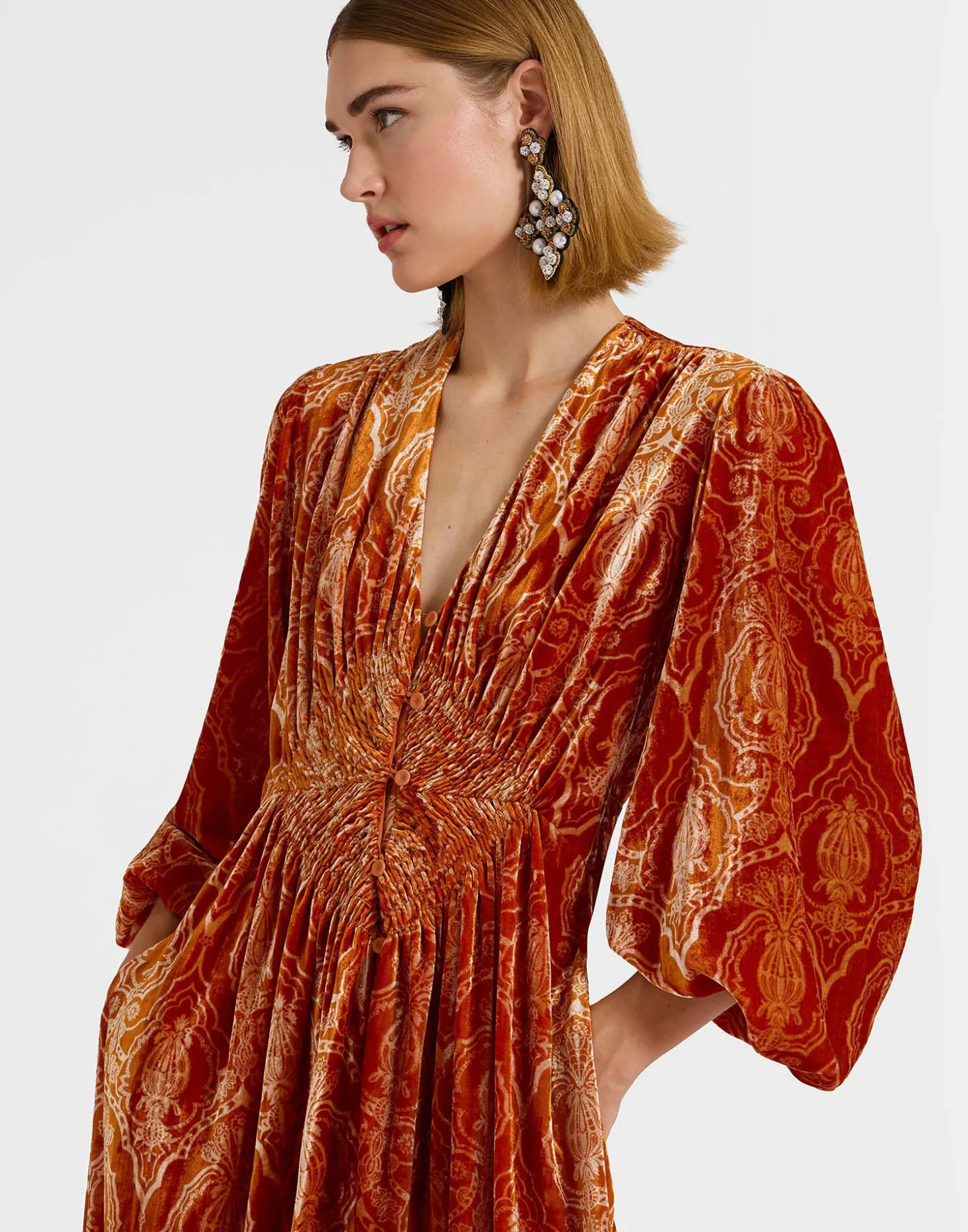 Long Camerino DressBanquet Orange in Devoré