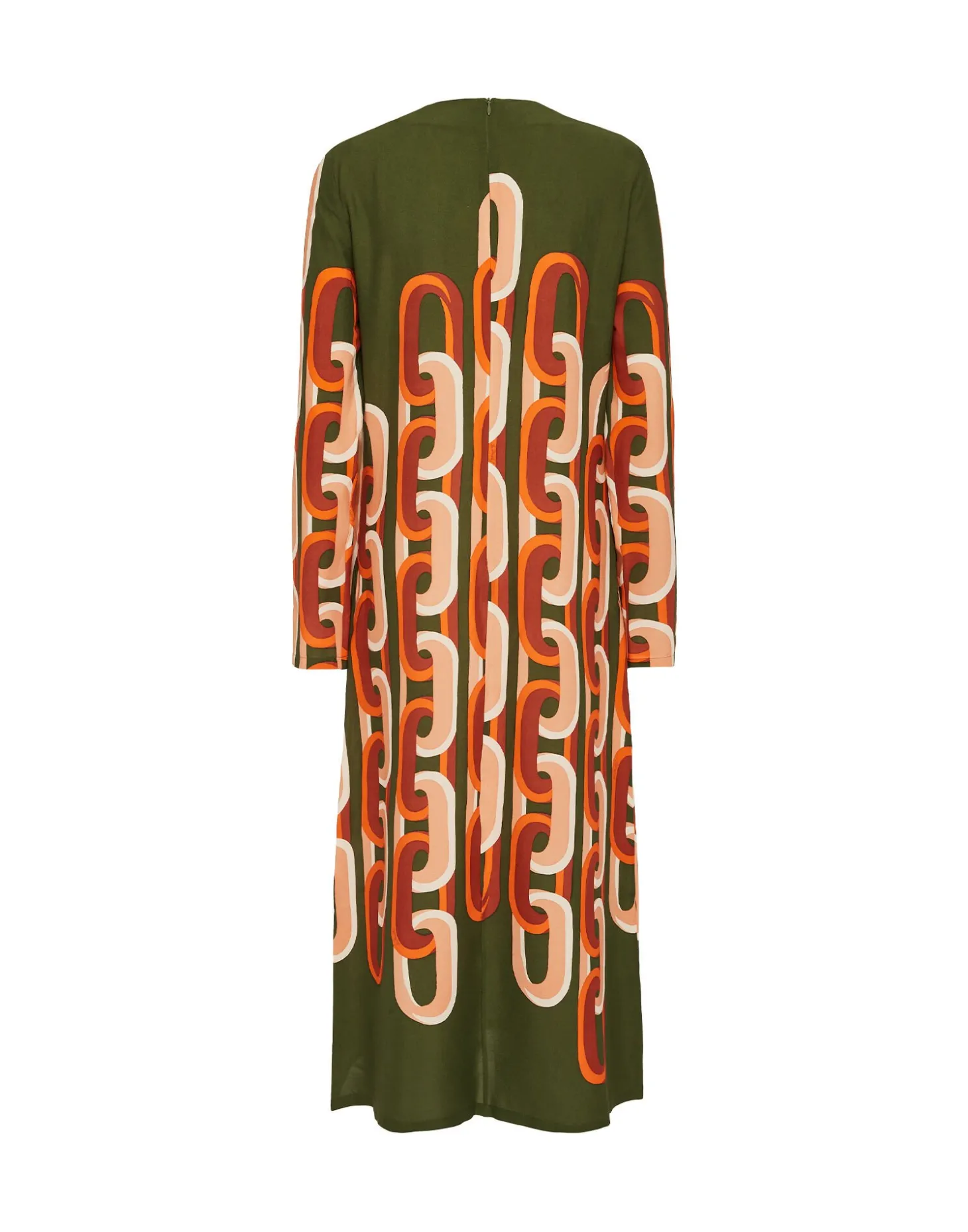 Long Sleeve Midi Swing DressPrometheus Placée Camouflage in Sablé