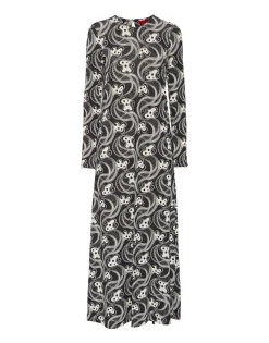 Long Sleeve Swing DressAperol Black & White in Flowy Jersey