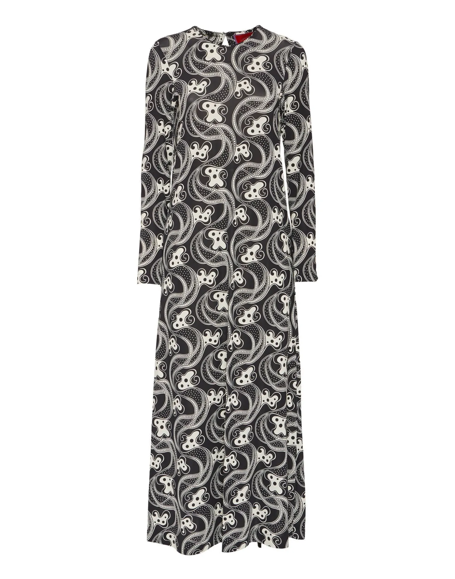 Long Sleeve Swing DressAperol Black & White in Flowy Jersey