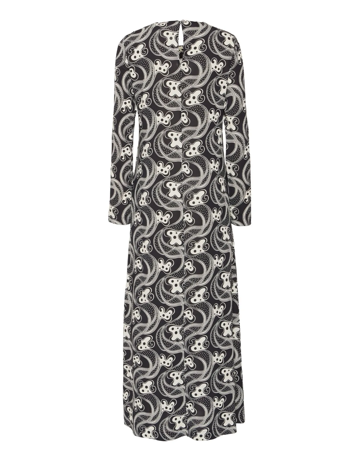 Long Sleeve Swing DressAperol Black & White in Flowy Jersey