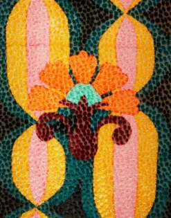 Long Sleeve Swing DressArcturus Blue Petrol in Velvet Devoré