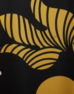 Long Sleeve Swing DressMarea Black & White in Silk Twill